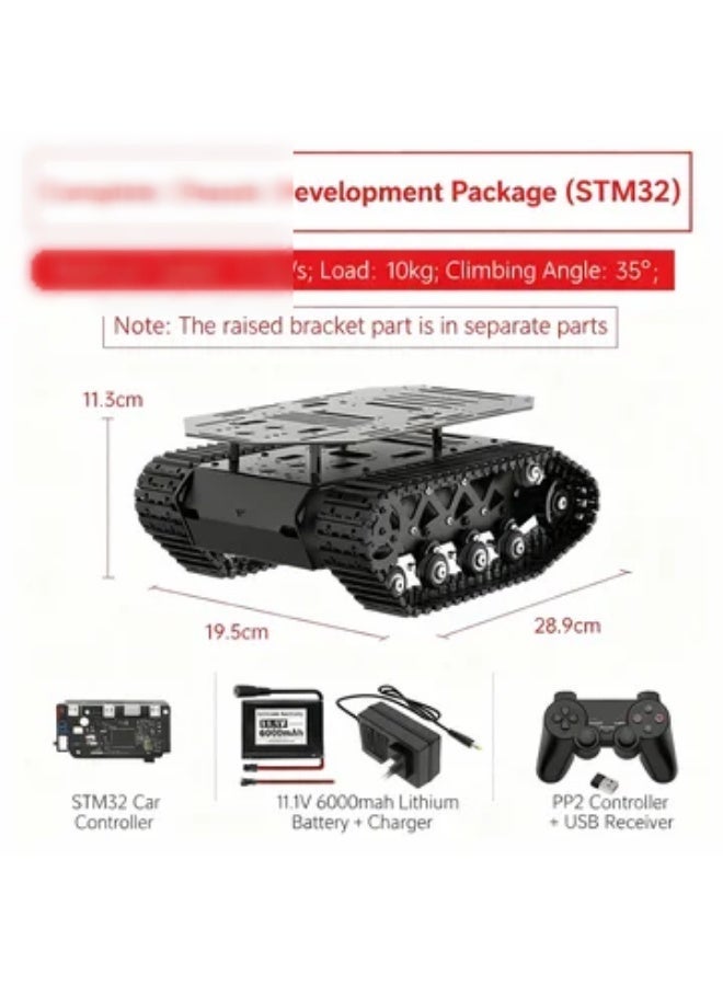 robotgcc Heavy-Duty Tracked Robot Car Chassis, Suspension Shock-Absorbing Metal Tank Base, Encoder Motors, STM32 Programming Robot Platform for Education, Research & Autonomous Projects - Image 4